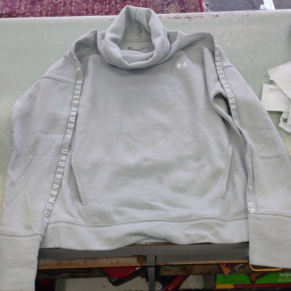 Under Armour Gray Turtleneck Sweater Soft Cotton Blend